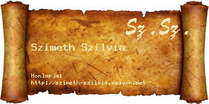 Szimeth Szilvia névjegykártya